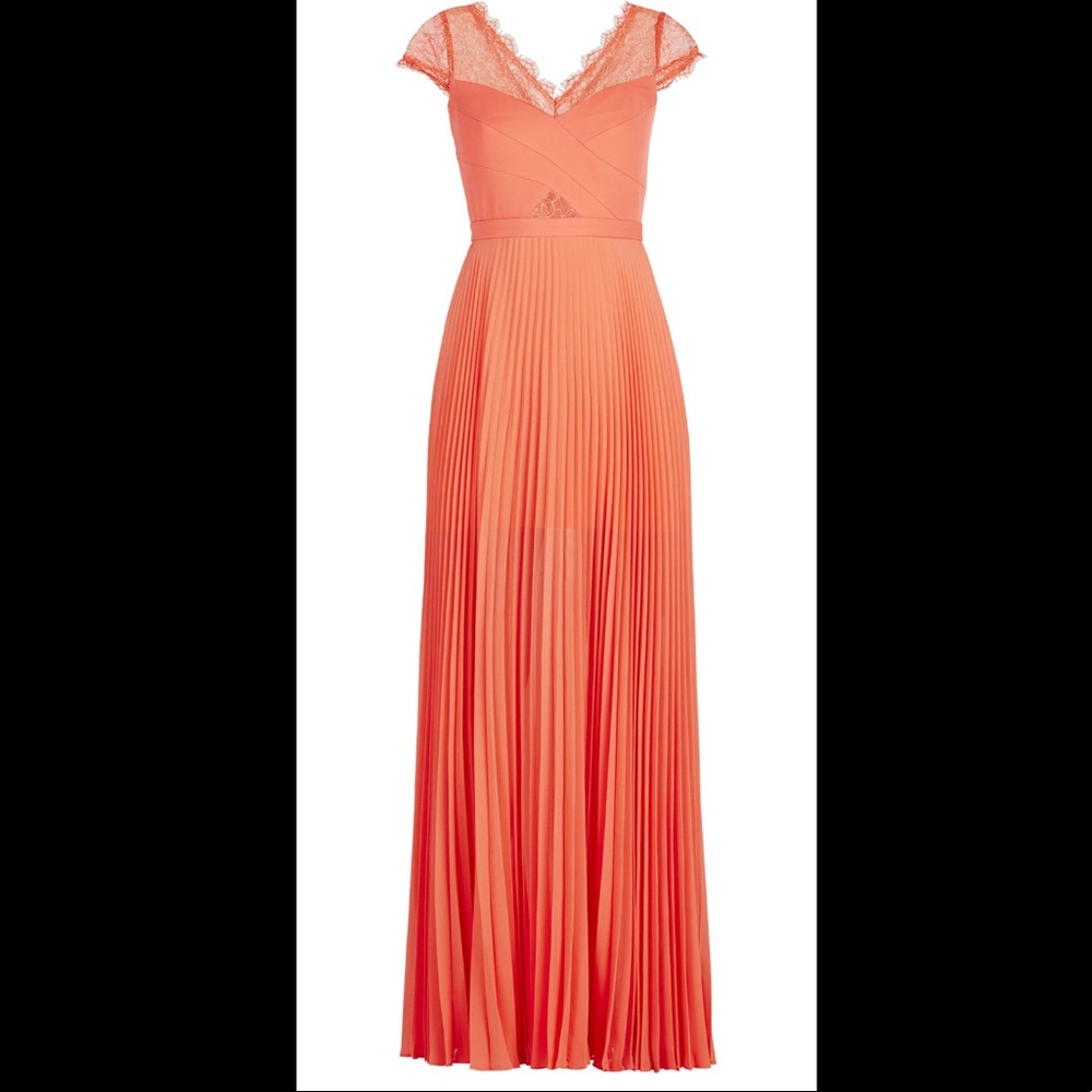 BCBGMAXAZRIA Pleated Gown